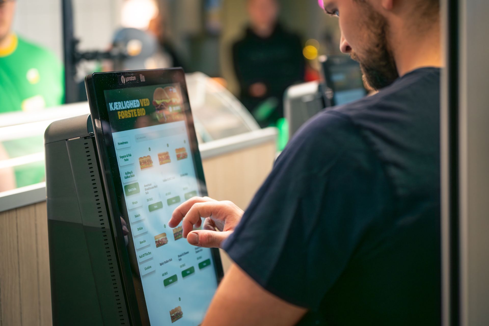 Kioskskærme i Subways forretninger gør bestillingen nem. Foto: Arek Pedersen